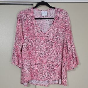 LaRoque Silk Pink Patterned Women's Top One Size